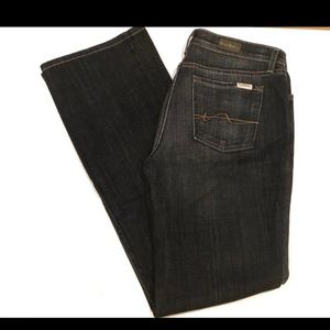 David Kahn Lauren Straight Leg Dark Denim Jean 10 Distressed Midrise